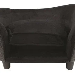 Enchanted Hondenmand Sofa Ultra Pluche Snuggle Wicker Zwart 68x41x38 Cm
