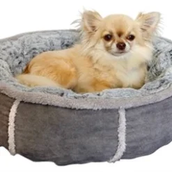 Rosewood Hondenmand Pluche Donut Grijs 51x51x13 Cm