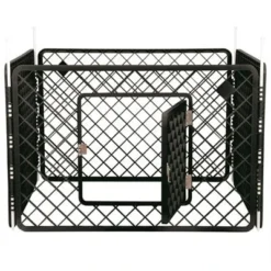 Puppyren 4 Panelen Donker Grijs 90x90x60 Cm