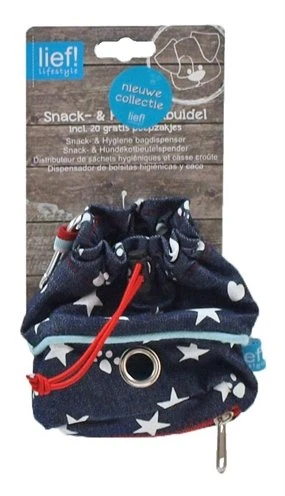Lief! Snack- En Poepzak Buidel - Unisex (inclusief 20 Poepzakjes) 1 Lief! Snack- En Poepzak Buidel - Unisex (inclusief 20 Poepzakjes)